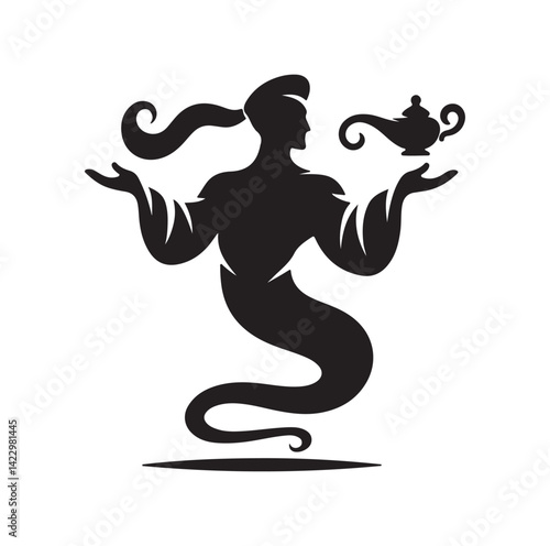 Genie silhouette vector illustration