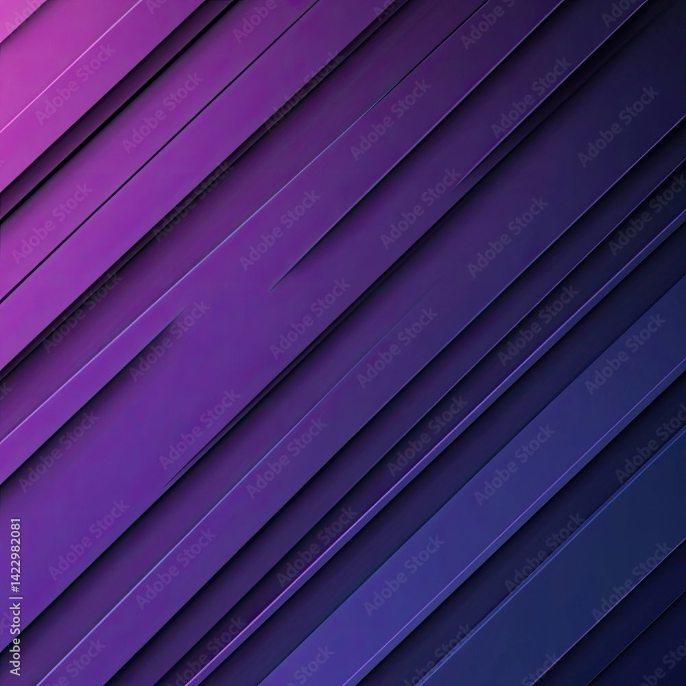 Obraz premium Abstract gradient background showcasing dynamic diagonal lines in purple and blue hues, creating a sense of motion and depth, suitable for digital designs and modern presentations