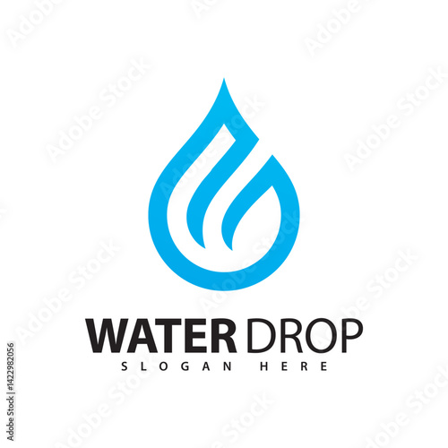 Water drop logo vector icon and symbol