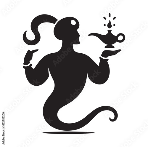 Genie silhouette vector illustration
