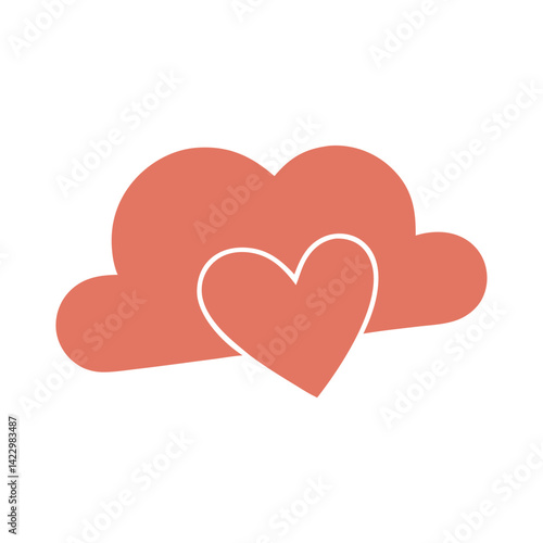 Heart in Cloud Icon Vector