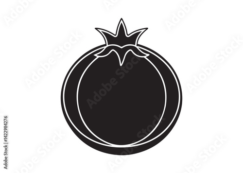 Pomegranate silhouette vector