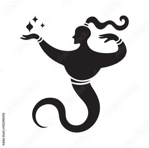 Genie silhouette vector illustration
