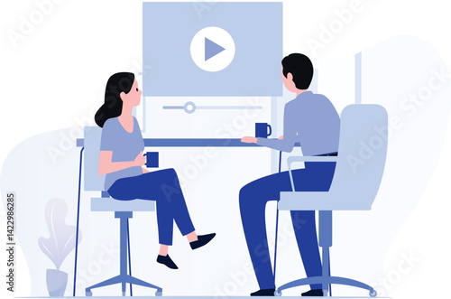 Office Communication and Discussion With Coworker