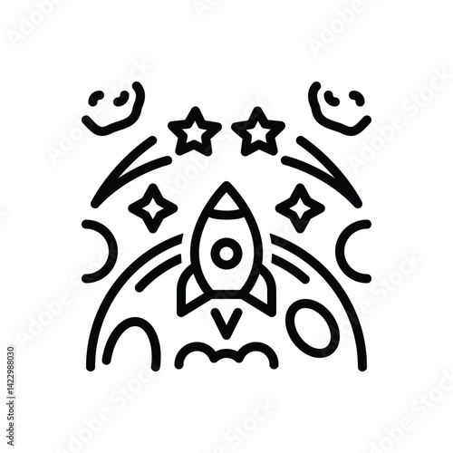 Black line icon for travel