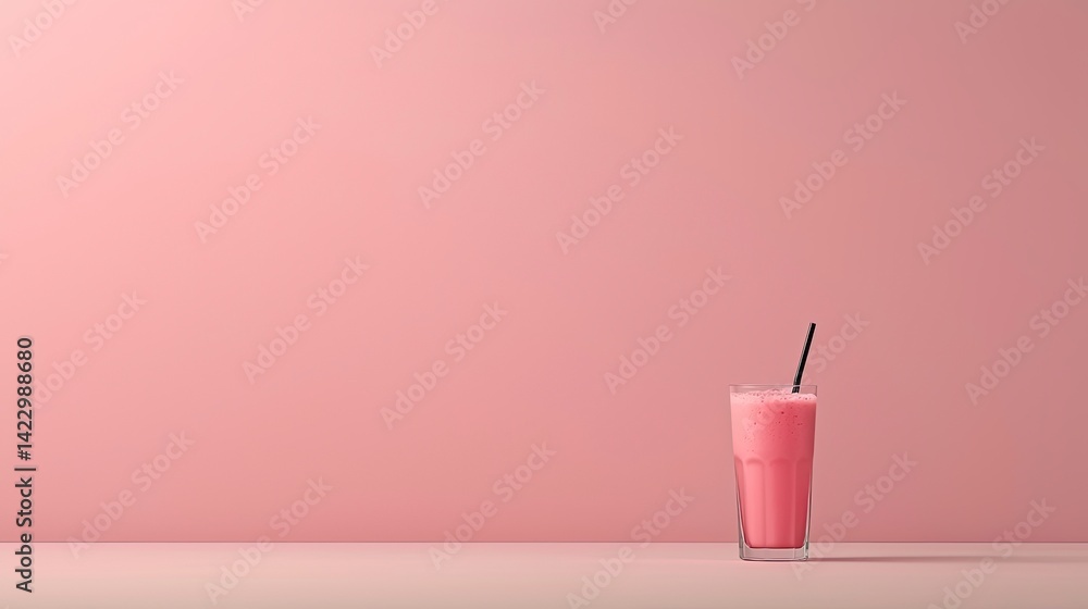 Pink smoothie in glass Pink smoothie in glass
