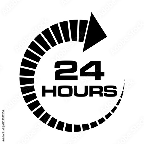 Twenty four hour icon vector for graphic design, logo, web site, social media, mobile app, ui illustration