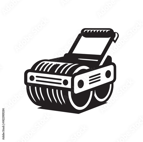 Asphalt Roller silhouette vector illustration
