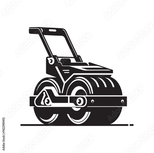 Asphalt Roller silhouette vector illustration