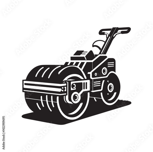 Asphalt Roller silhouette vector illustration