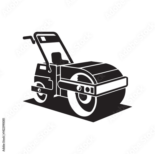 Asphalt Roller silhouette vector illustration