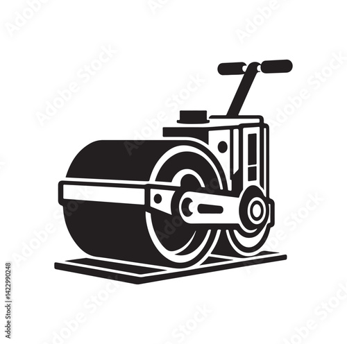 Asphalt Roller silhouette vector illustration