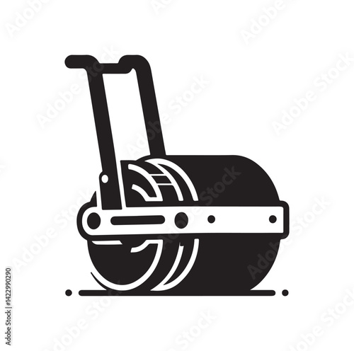 Asphalt Roller silhouette vector illustration