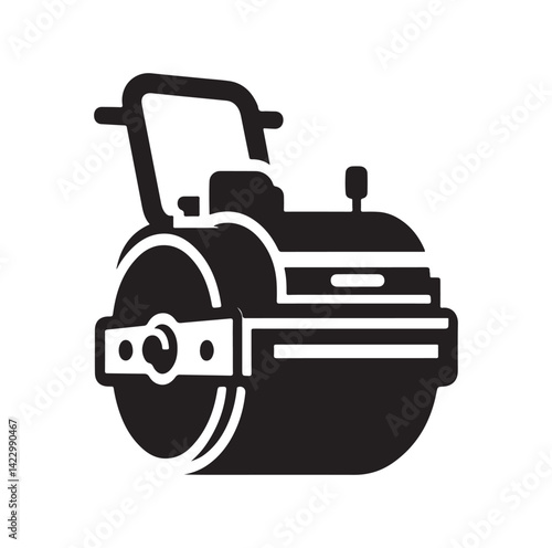 Asphalt Roller silhouette vector illustration