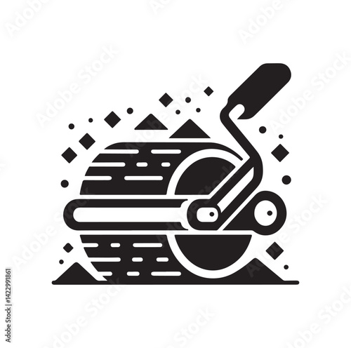 Asphalt Roller silhouette vector illustration