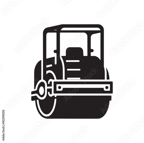Asphalt Roller silhouette vector illustration