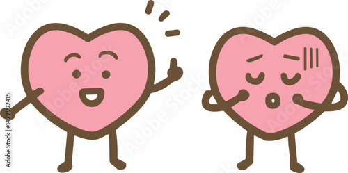 メンタルの相談をしているハートのキャラクター