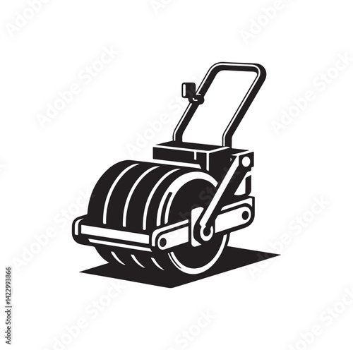 Asphalt Roller silhouette vector illustration