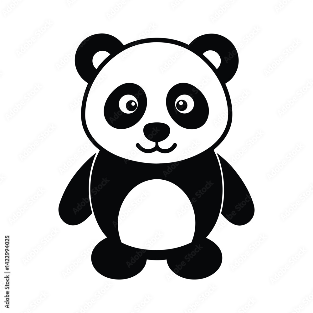 Naklejka premium Cute Panda Vector Illustration