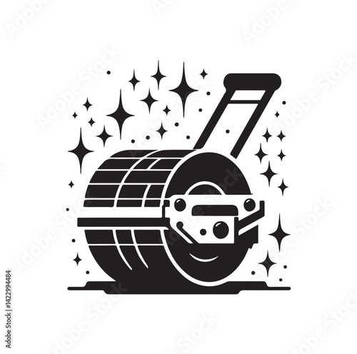 Asphalt Roller silhouette vector illustration