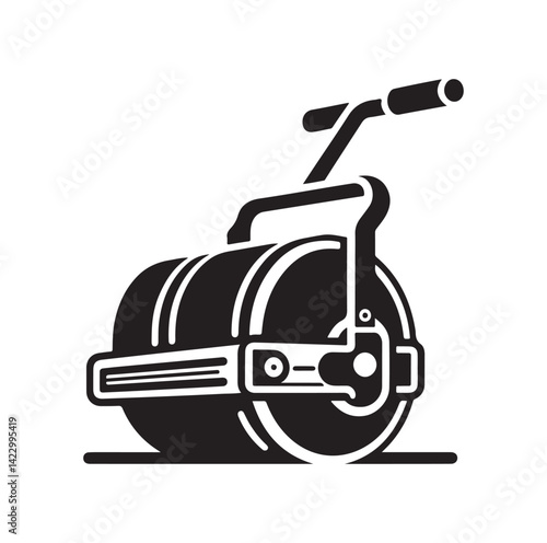 Asphalt Roller silhouette vector illustration