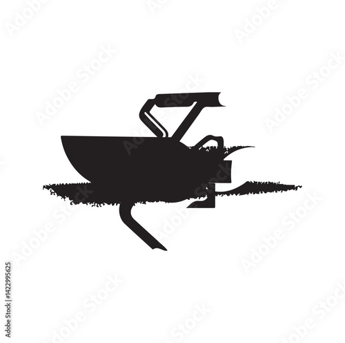 Asphalt Roller silhouette vector illustration