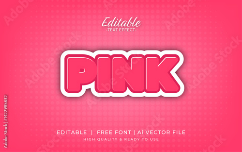 Pink bold Text Effect Fully Editable Font Text Effect