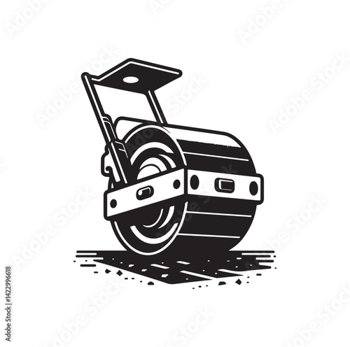 Asphalt Roller silhouette vector illustration