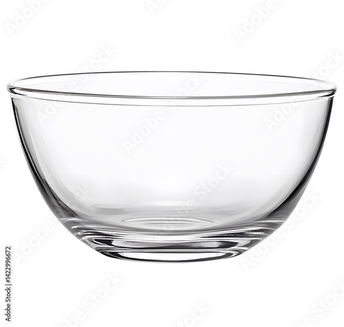 empty glass bowl isolated background.