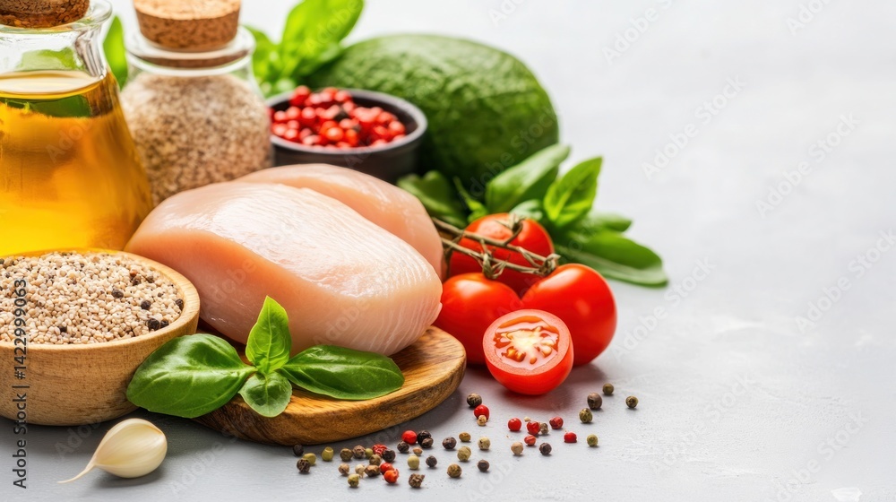 Fresh Chicken Breast With Vegetables And Spices Ready For Cooking Fresh Chicken Breast With Vegetables And Spices Ready For Cooking
