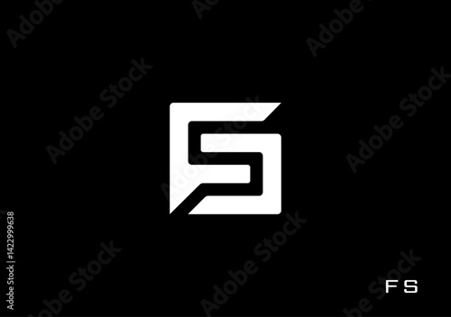 B-502-monogram logo design vector template based on letter FS