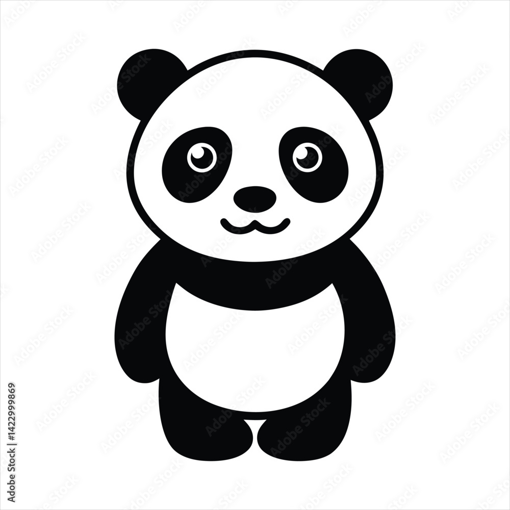 Naklejka premium Cute Panda Vector Illustration