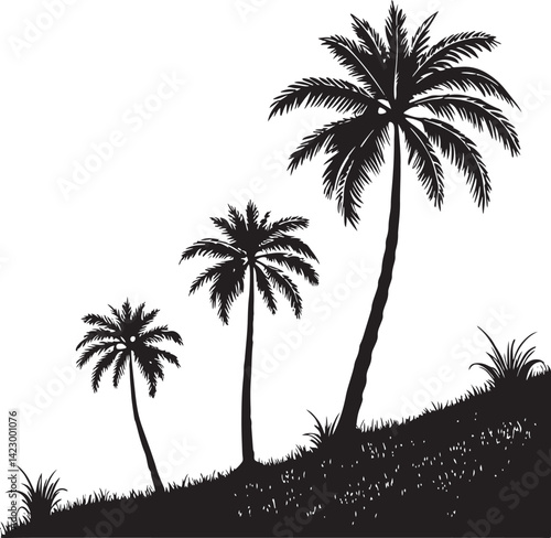 Quindio Wax Palm tree silhouette