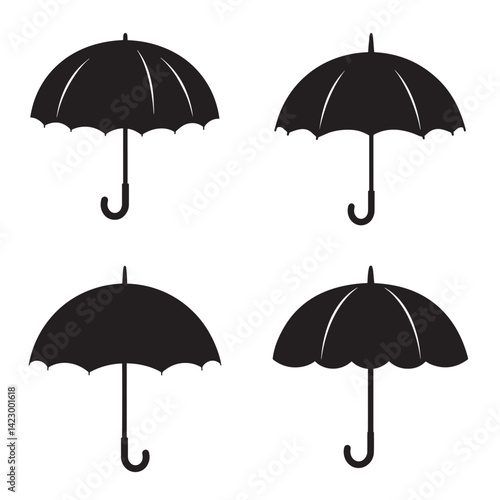 set of colorful umbrellas