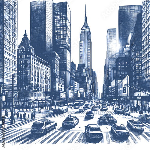 new york city view - sketch illustration (artwork 2)