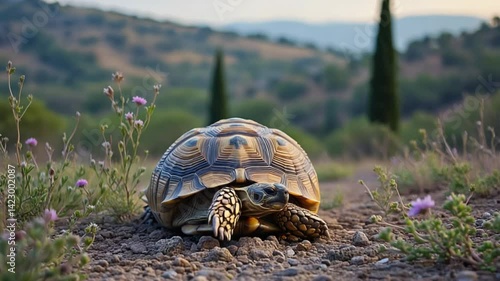 A turtle in the garden