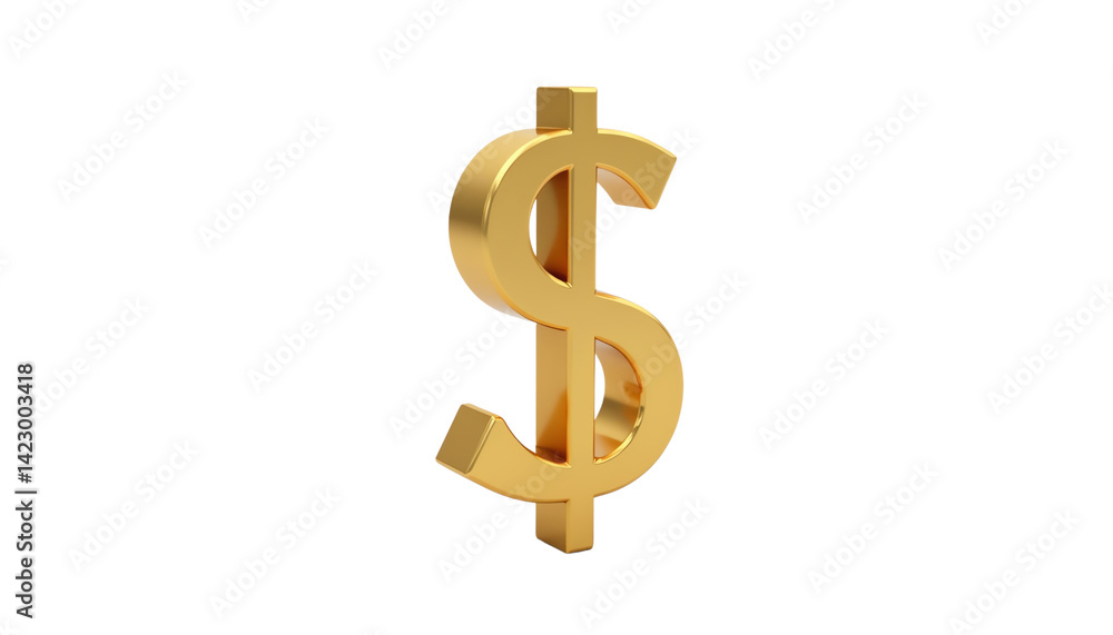 Golden dollar sign representing wealth and finance. Golden dollar sign representing wealth and finance.