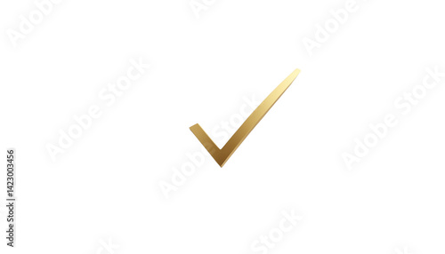 Gold check mark on a transparent background.