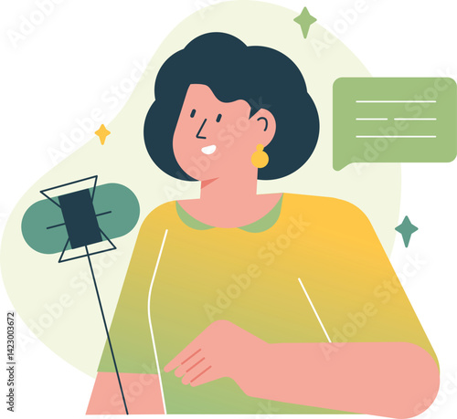 Woman Makeing Video Content With Phone