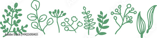 シンプルな手書きの植物