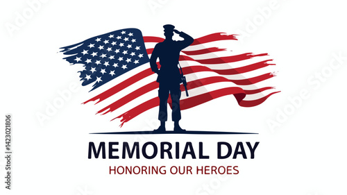 Memorial day. Remember and honor stock illustration