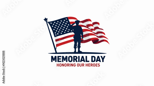 Memorial day. Remember and honor 10 stock illustration