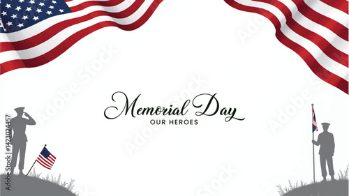 Memorial day. Remember and honor stock illustration