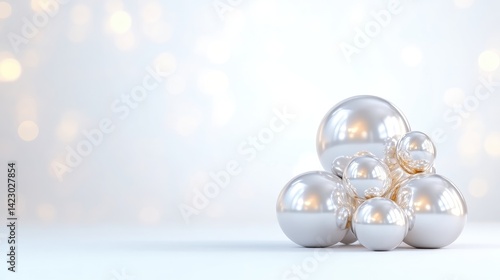 Fototapeta Elegant, clustered spheres, soft lighting