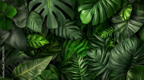 Wallpaper Mural Green Tropical Foliage Texture for Background or Wallpaper Torontodigital.ca