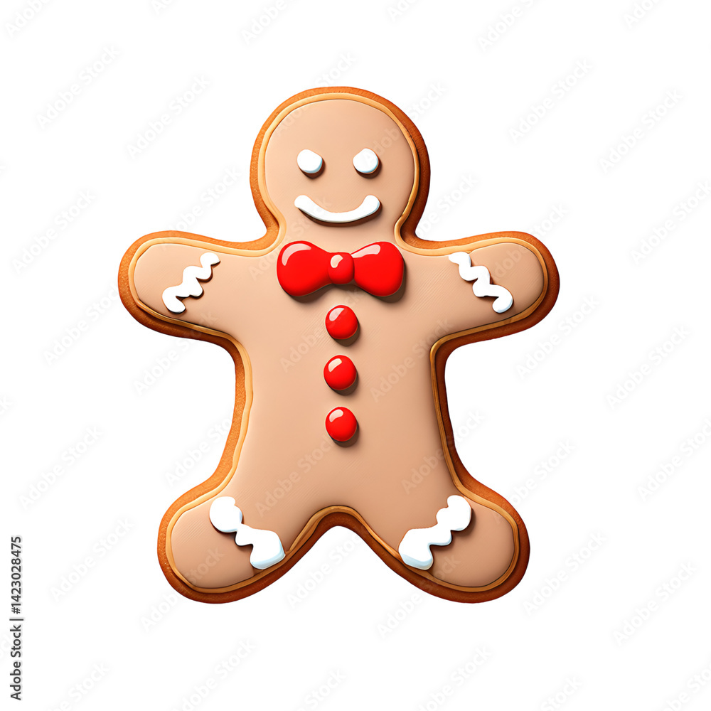 Obraz premium Gingerbread man smiling illustration