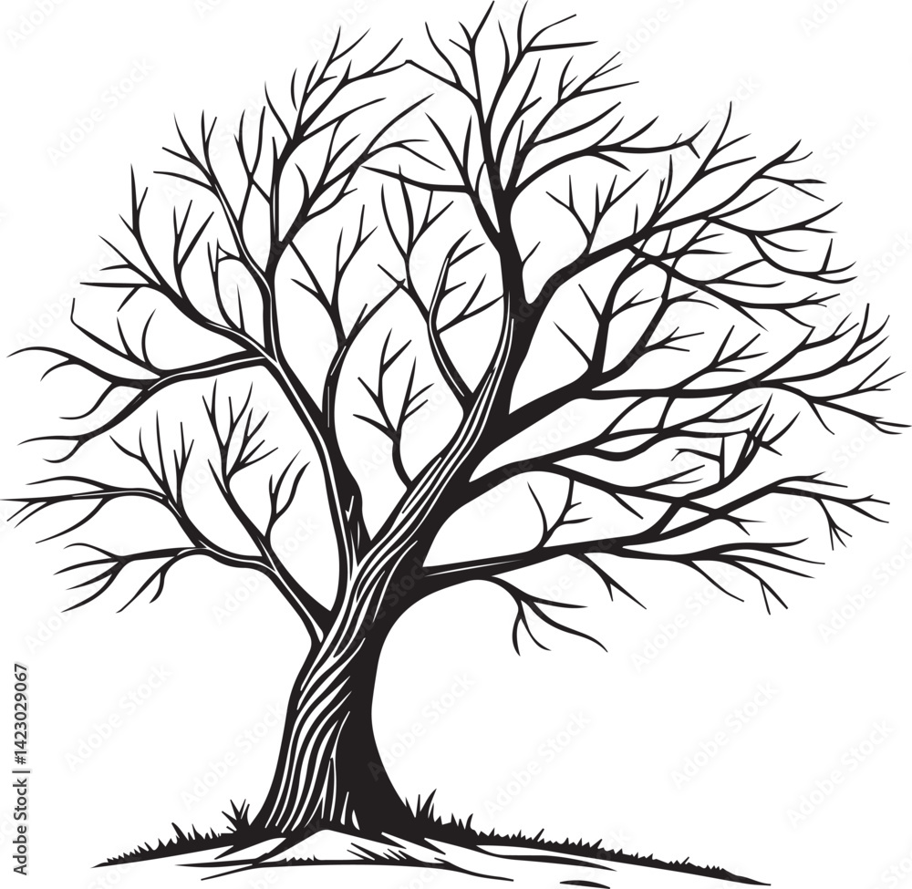 Obraz premium Minimalist Tree Icon on White Background