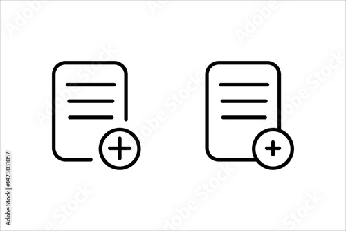 Add new document icon. add new document vector icons designs can be used for mobile, ui, web. Add File Icon Symbol Simple Design. new document icon , add paper icon	
