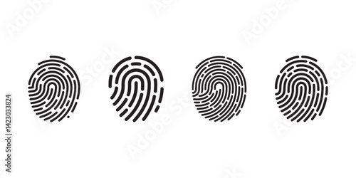 Set fingerprint scanning icon sign – stock Fingerprint scanning icon sign , stock vector 10 eps.