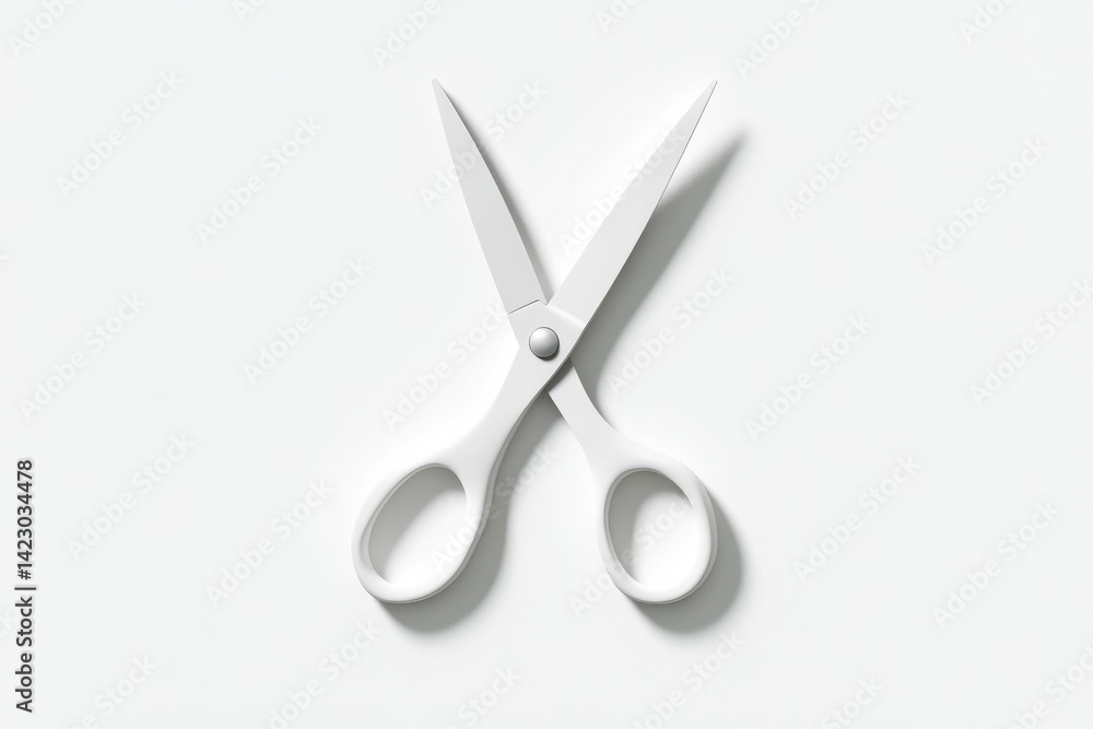 White Scissors on a White Background White Scissors on a White Background